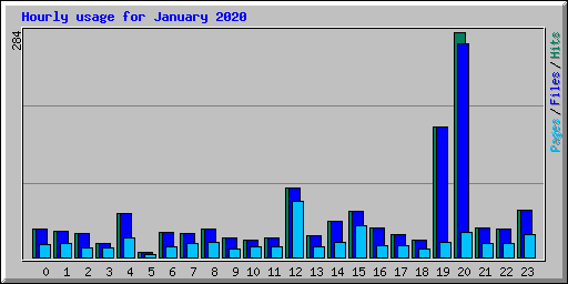 Hourly usage for January 2020